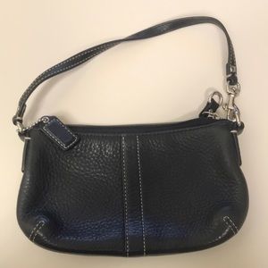 black leather coach wristlet